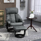 Gray 360 Degree Swivel Massage Recliner Chair With Ottoman