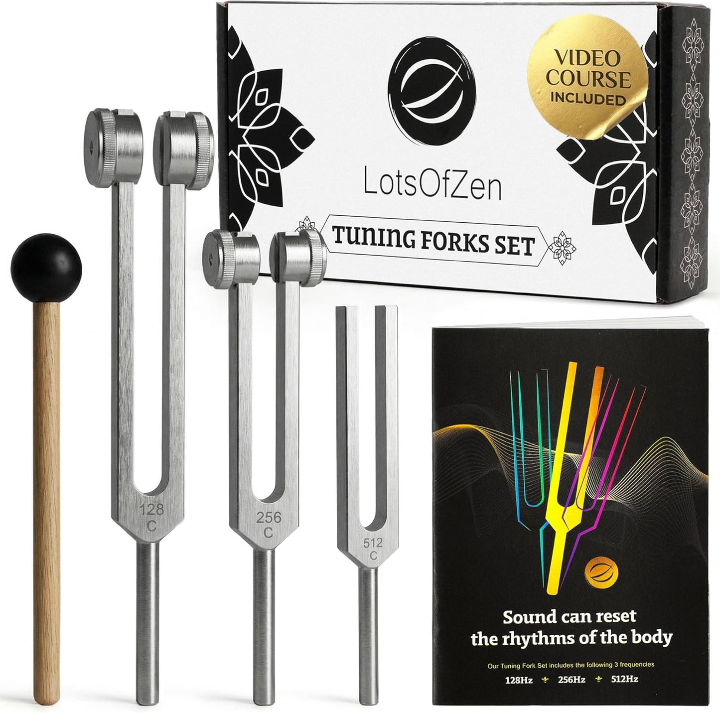 Tuning Forks Set (128Hz, 256Hz, 512Hz)