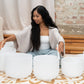 432 Hz Crystal Singing Bowl Chakra Set - 7 Pure White Quartz Bowls (8"–14")