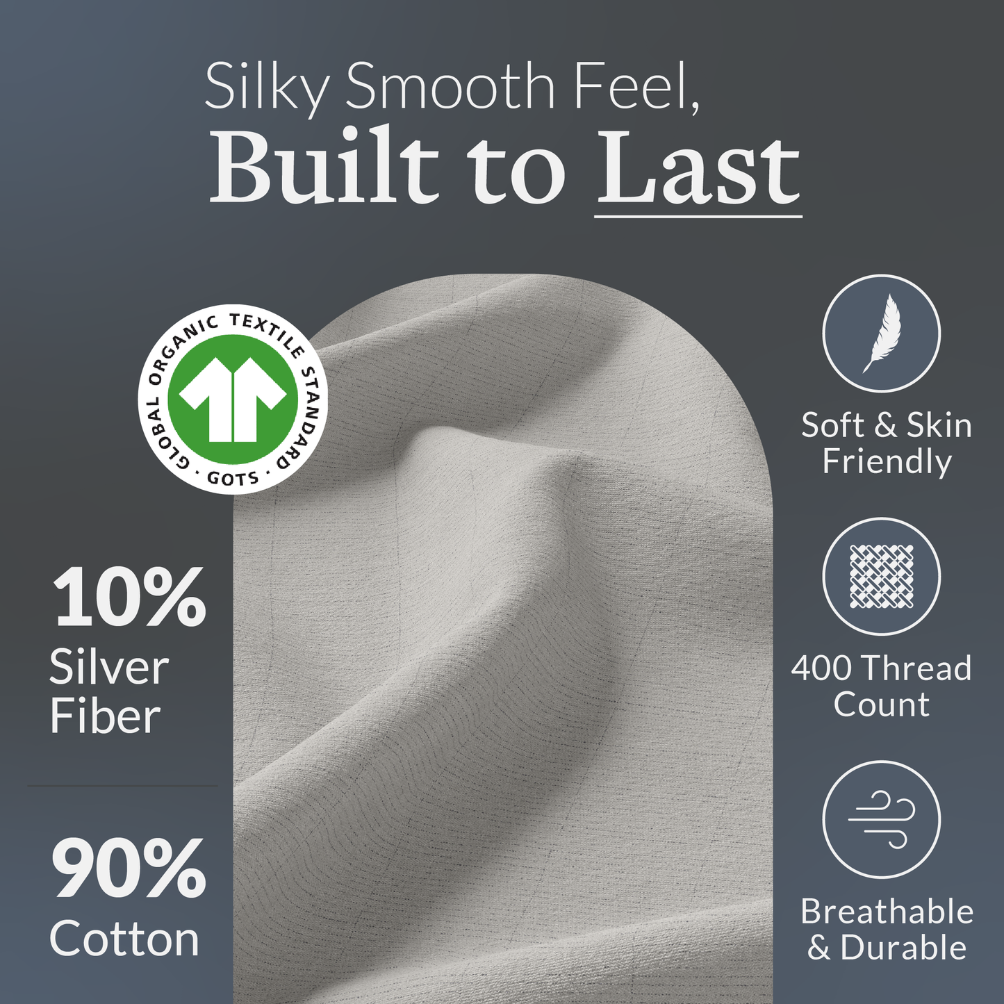 GroundLuxe Luxury Grounding Pillowcase (Organic Cotton)