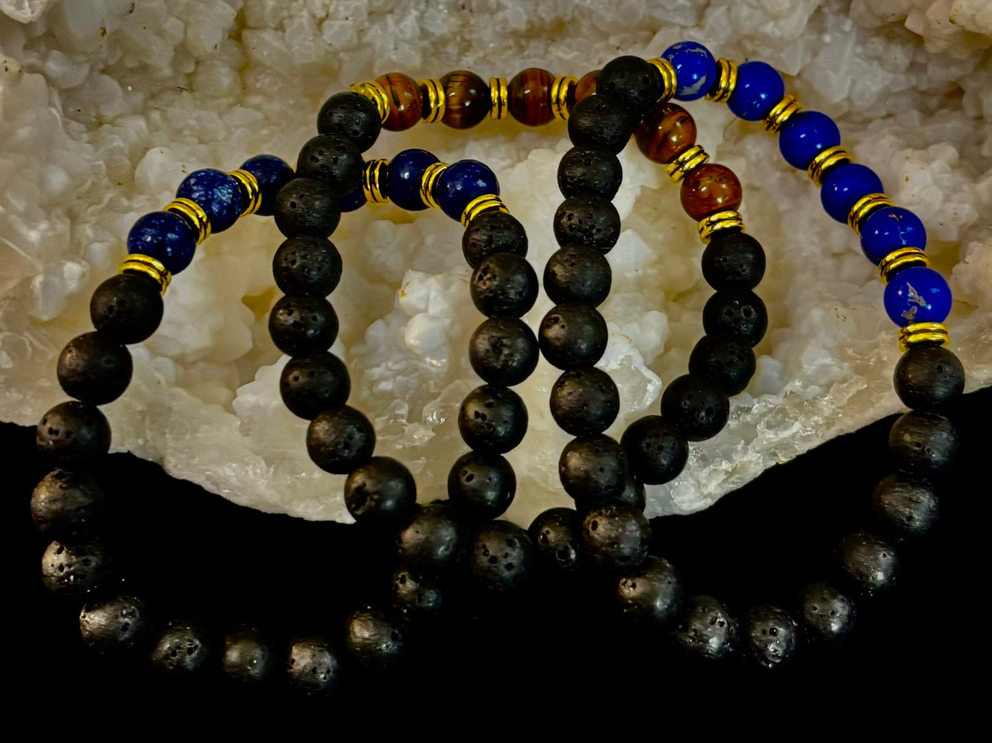 🖤🔥 Strength & Focus Men’s Lava Stone Bracelet – Choose Your Stone