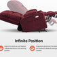 Large Burgundy Dual Motor Lift Recliner Chair With Massage And Heat